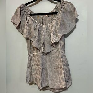 Rebecca Taylor 6 silk leopard print top